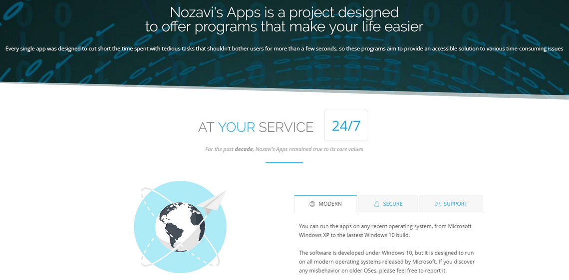 Nozavi's Apps Website Screenshot